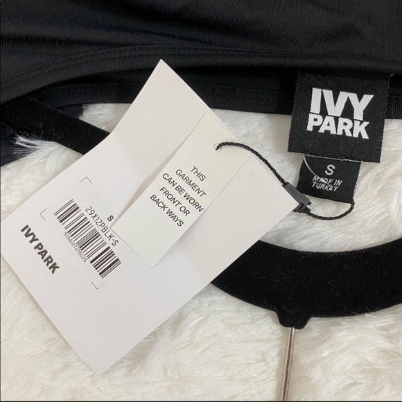 IVY PARK Wrap Logo Crop Top Long Sleeve Black - Picture 5 of 8